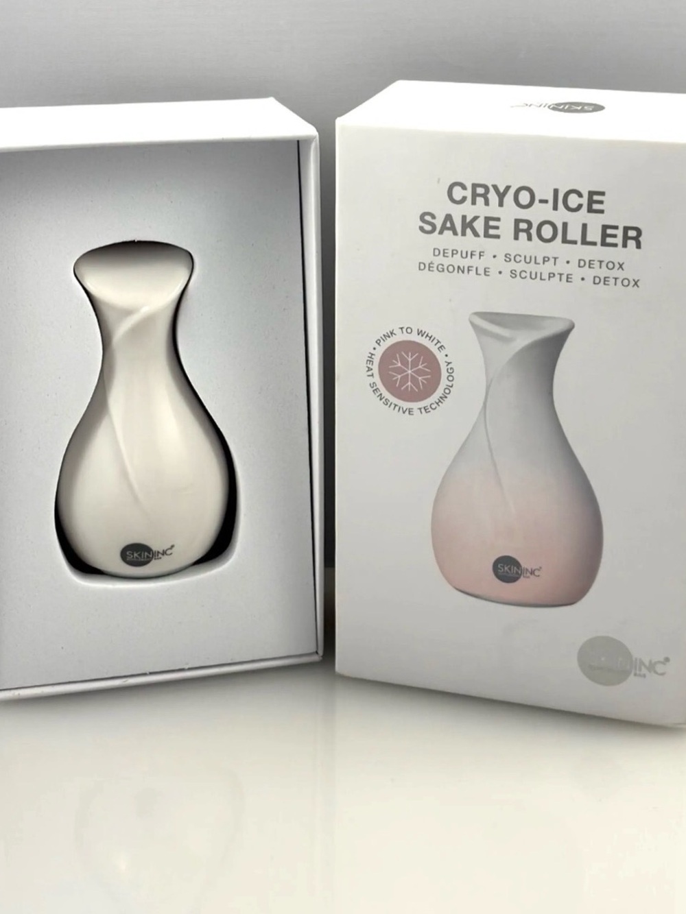 Cryo-Ice Sake Roller - White/Pink Facial Cooling Tool
